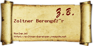 Zoltner Berengár névjegykártya